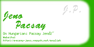 jeno pacsay business card